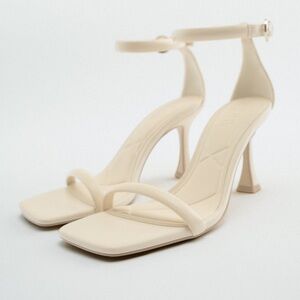 ZARA LEATHER HIGH HEEL SANDALS